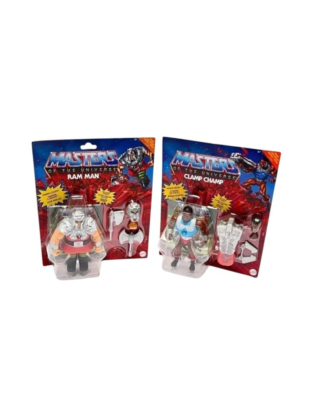 Masters of the Universe Lot 2 Clamp Champ and Ram Man Action Figure  New on Card